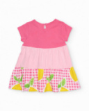 Girls’ knitted dress with applied flower