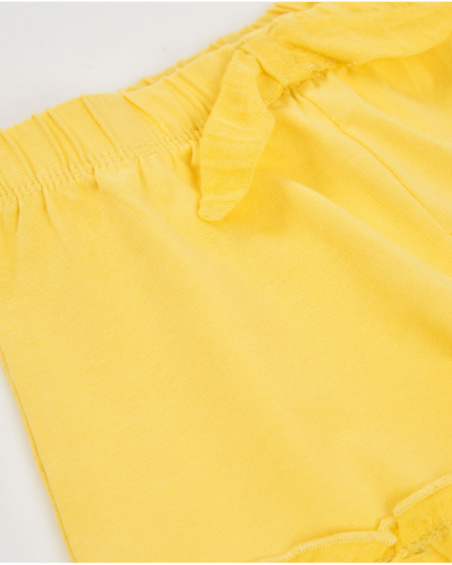 Girls’ knitted shorts with ruffles at the hem