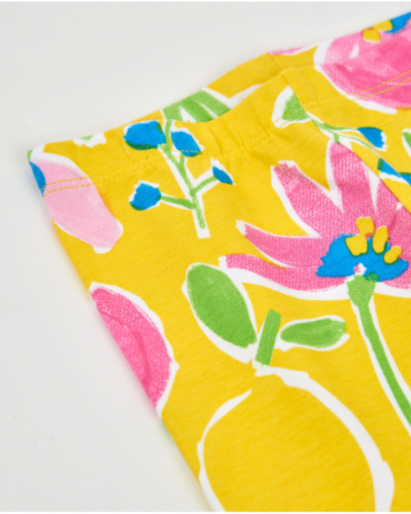 Girls’ knitted leggings with floral print