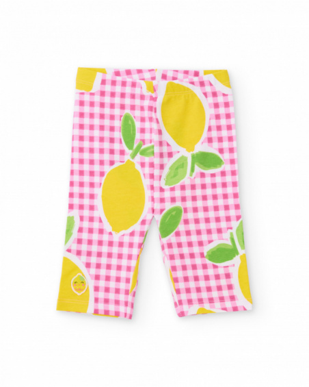 Girls’ knitted leggings with gingham background
