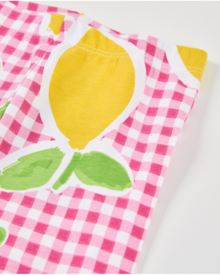 Girls’ knitted leggings with gingham background