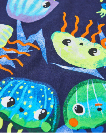 Boys’ knitted T-shirt with multicolour jellyfish