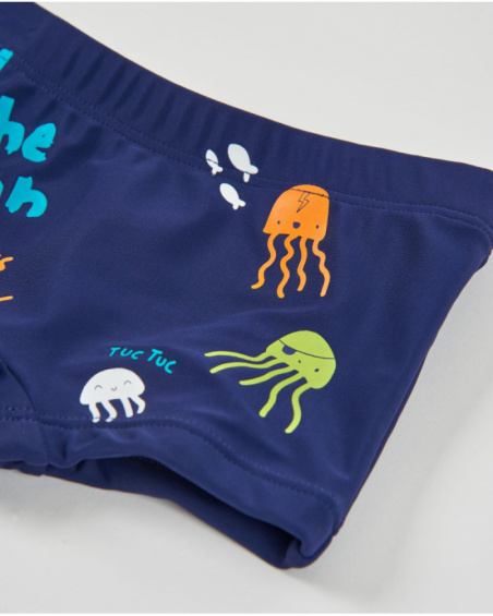 Boys’ knitted swimsuit with decorative fin