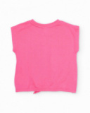 Girls’ knitted T-shirt with knot at the hem