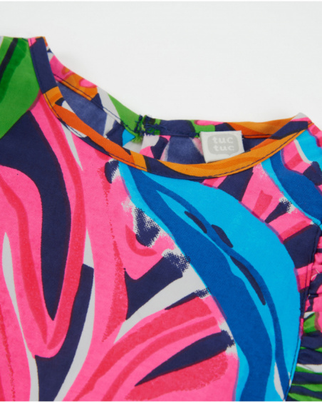 Girls’ woven blouse with back fastening