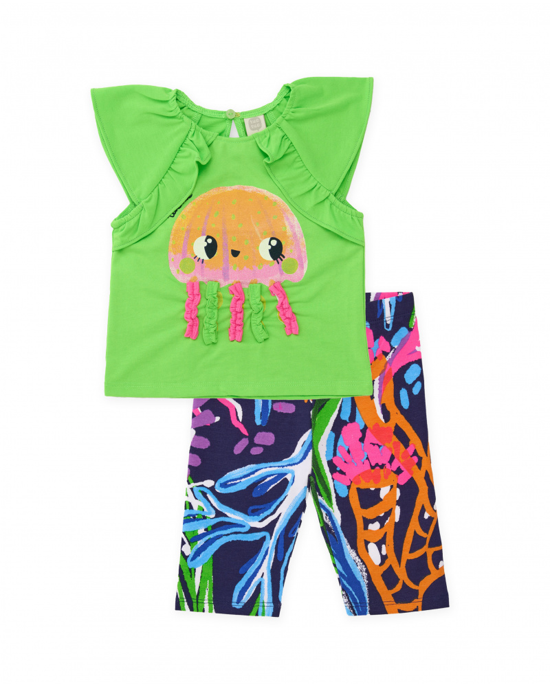 Girls’ knitted set with raised appliqués