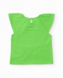 Girls’ knitted T-shirt with gathered straps