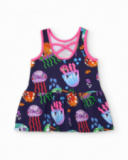 Girls’ knitted dress with contrast trims