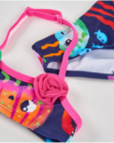 Girls’ knitted bikini with applied flowers