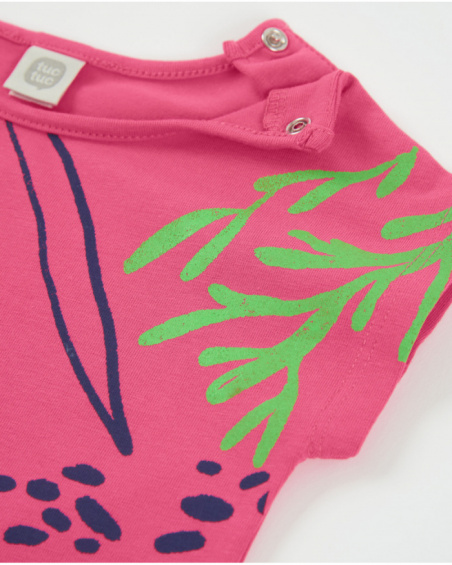 Girls’ knitted T-shirt with shoulder fastening