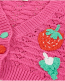 Girls’ tricot jacket with fruit motifs