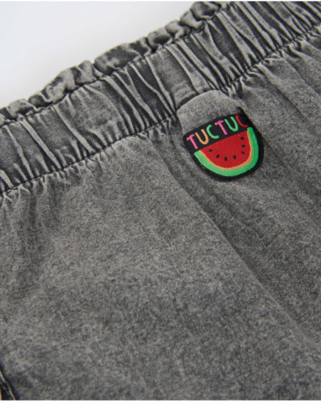 Girls’ woven denim skirt with pockets