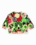 Boys’ knitted sweatshirt with comic graphics