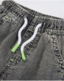 Boys’ woven denim trousers with washed effect