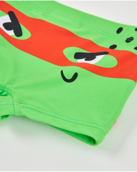 Boys’ knitted swimsuit with comic print