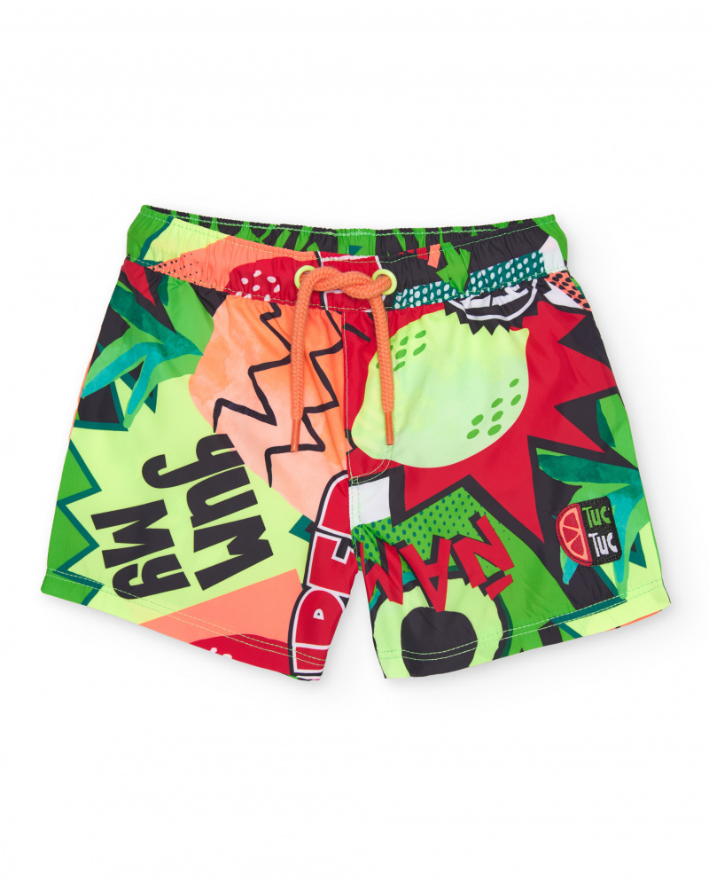 Boys’ woven quick-drying swim shorts