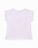 Girls’ knitted T-shirt with pineapple graphic