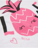 Girls’ knitted T-shirt with pineapple graphic