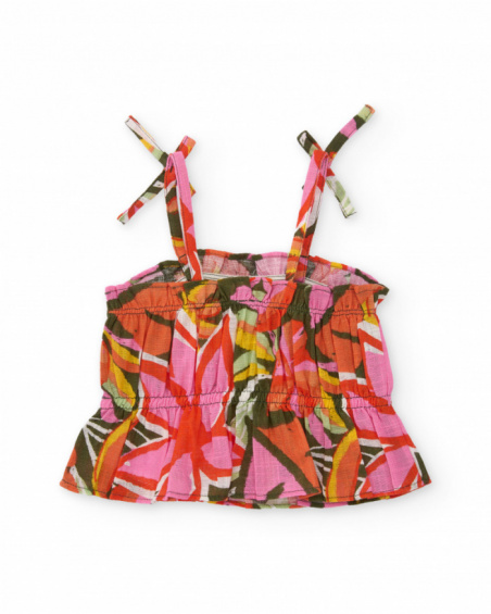Girls’ woven top with adjustable straps
