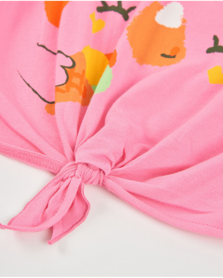 Girls’ knitted T-shirt with front knot