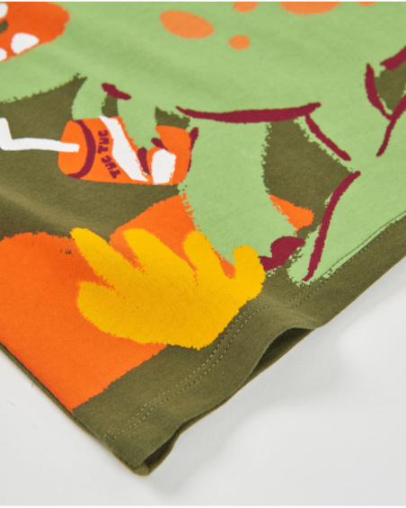 Boys’ knitted T-shirt with shoulder fastening