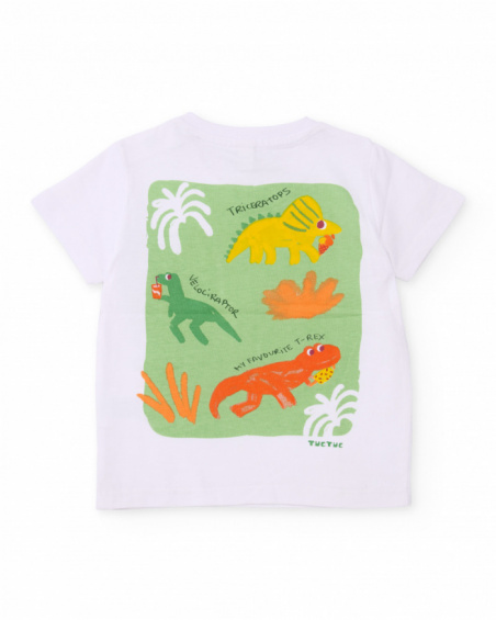 Boys’ knitted T-shirt with palm tree graphic