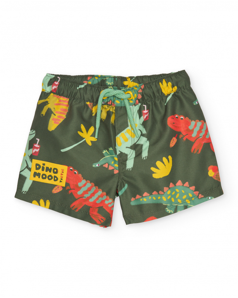 Boys’ swim shorts in woven fabric with quick-dry