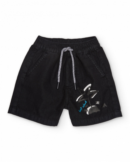 Boys’ woven bermuda shorts with palm tree graphic