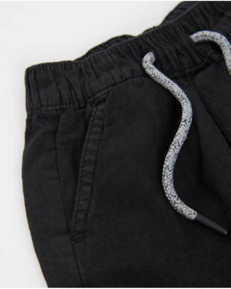 Boys’ woven bermuda shorts with palm tree graphic