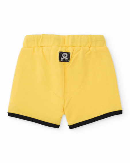 Boys’ knit bermuda shorts with contrast piping