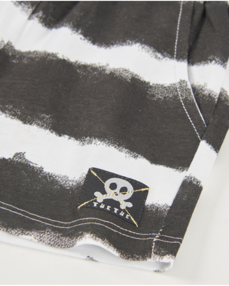 Boys’ knit bermuda shorts with striped design