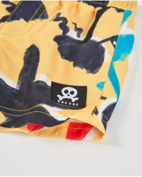 Boys’ woven swim shorts with quick-dry