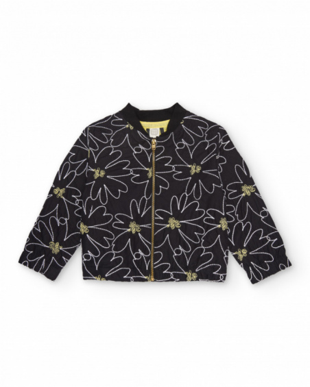 Girls’ woven jacket with floral print