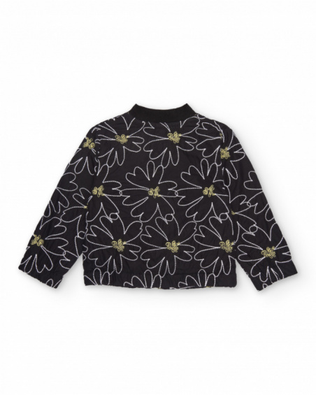 Girls’ woven jacket with floral print