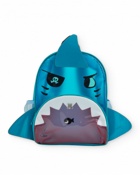 Boys’ woven backpack with shark design