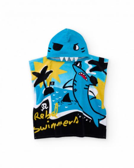 Boys’ knit poncho towel with hood