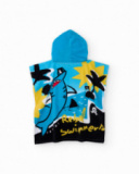 Boys’ knit poncho towel with hood