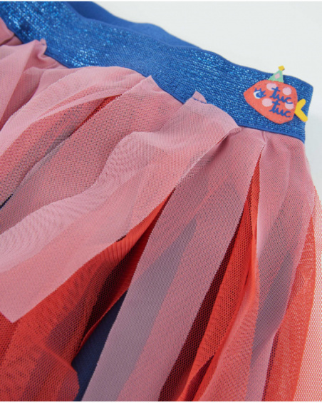 Girls’ woven skirt with layers of tulle