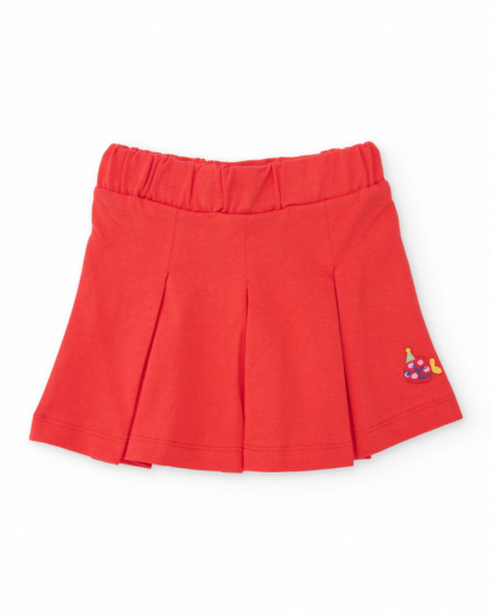 Girls’ knit skirt with front pleats