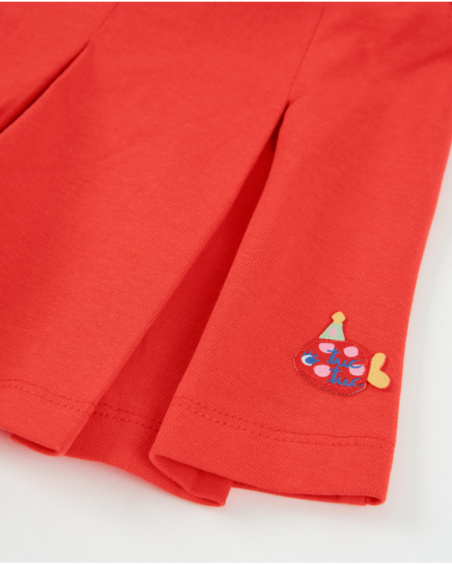 Girls’ knit skirt with front pleats