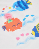 Girls’ knit T-shirt with raised appliqués