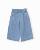 Girls’ woven trousers in light denim