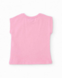 Girls knit T-shirt with heart print