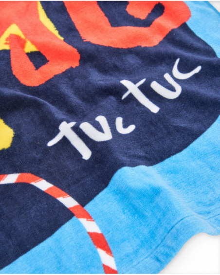 Boys knit towel with raised details
