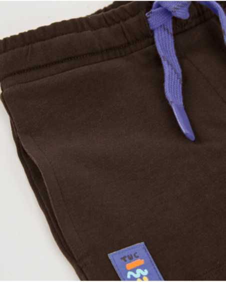 Boys knit bermuda shorts with a contrast drawstring