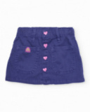 Girls’ woven skirt with heart-shaped buttons