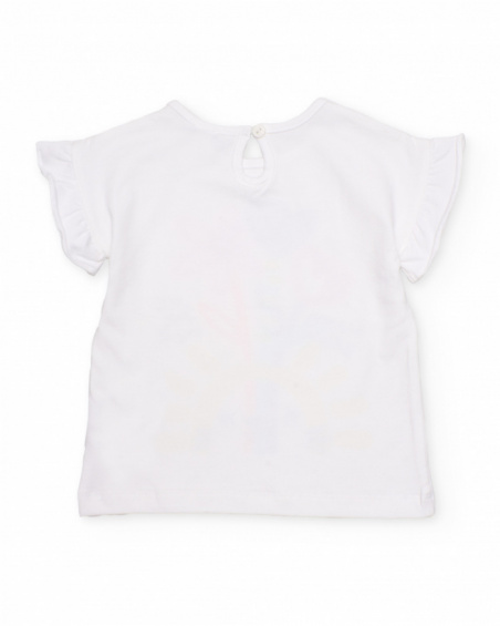 Girls’ knitted T-shirt with ruffles on the sleeves