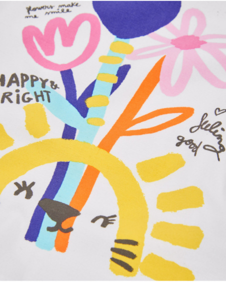 Girls’ knitted T-shirt with ruffles on the sleeves