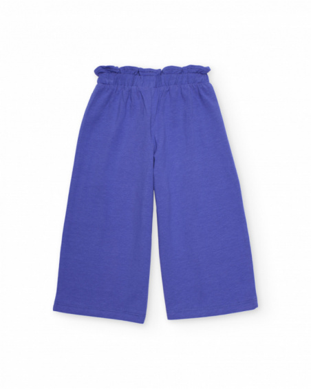 Girls’ knitted trousers with gathered elasticated waistband