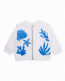 Girls’ knitted sweatshirt with nautical print